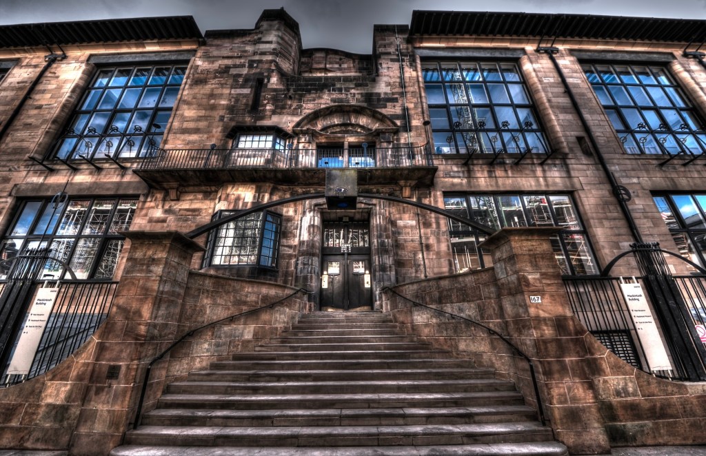 Façade de la Glasgow School of Art avant l'incendie
