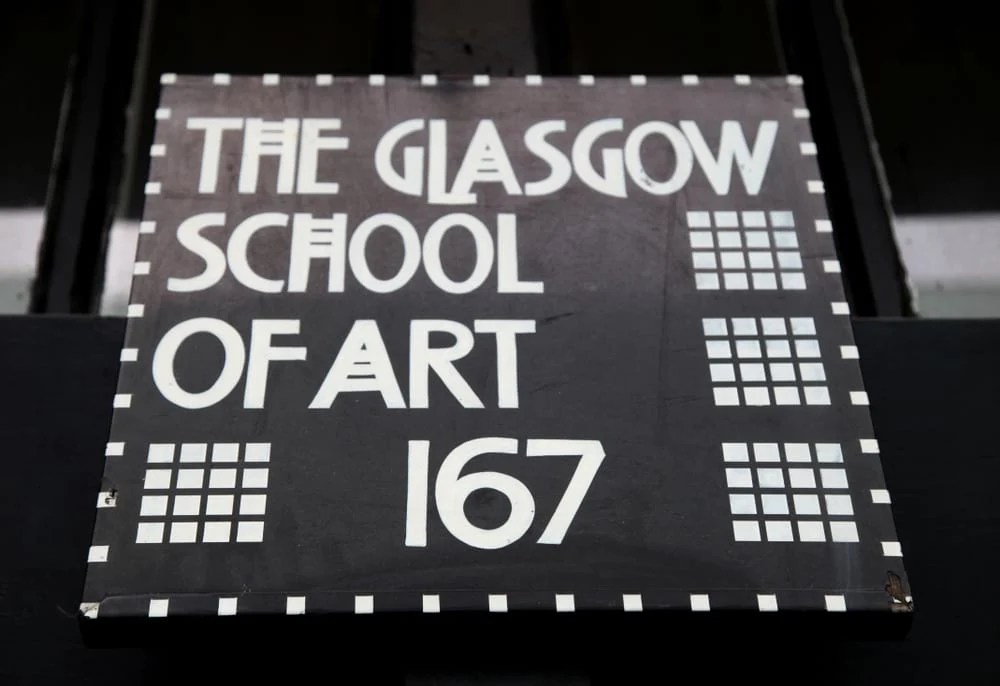 Détails de la façade de la Glasgow School of Art