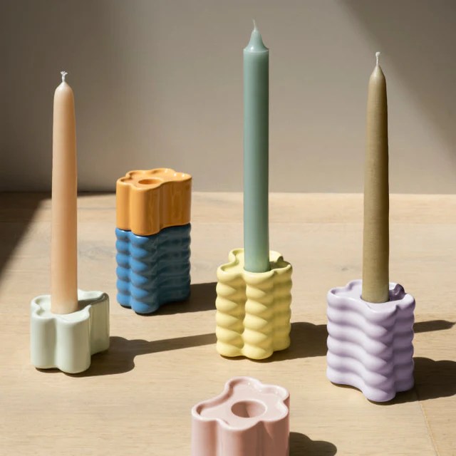 BOUGEOIR CERAMIQUE, FLORA - OCTAEVO