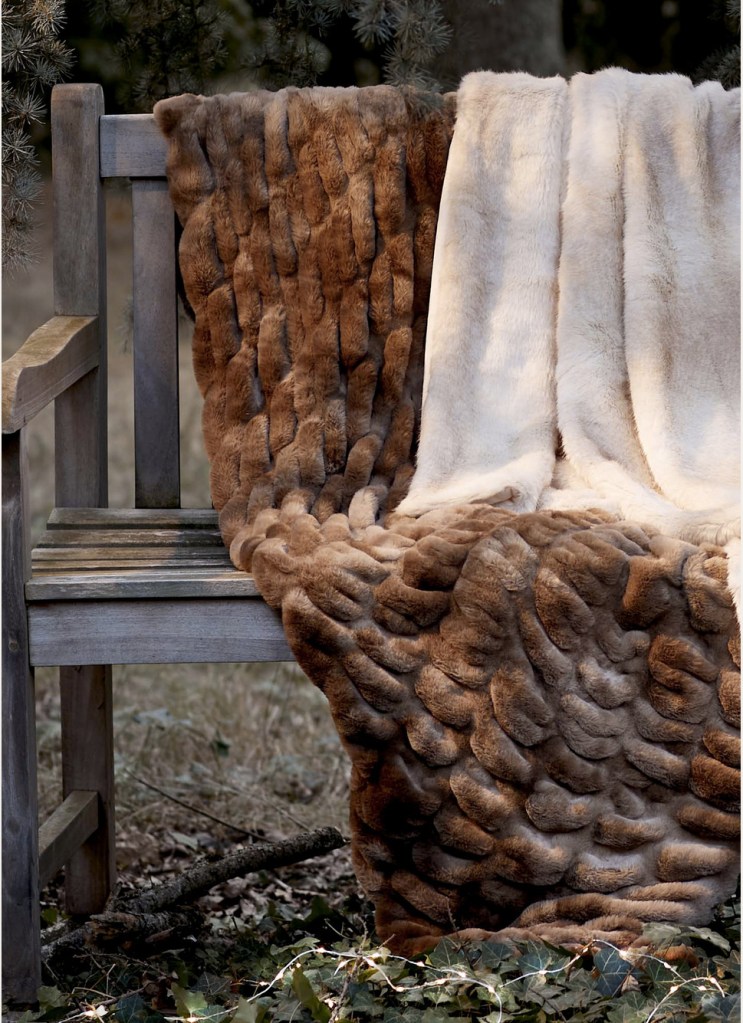 PLAID EN FAUSSE FOURRURE MARRON
