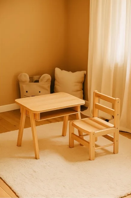 Mobilier enfant rétro : formes arrondies et design ludique